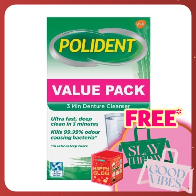 POLIDENT Daily Denture Cleanser 3Minute 72S