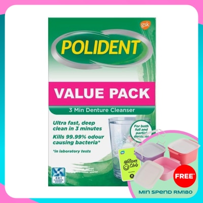POLIDENT Daily Denture Cleanser 3Minute 72S