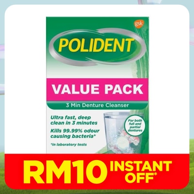 POLIDENT Daily Denture Cleanser 3Minute 72S