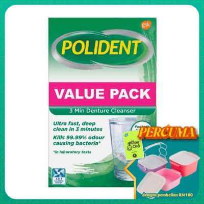 POLIDENT - Daily Denture Cleanser 3Minute 72S