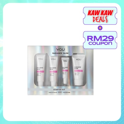 Y.O.U Radiance Glow Starter Kit 1S (30g Cleanser + 15g night gel + 15g day cream +5ml serum)