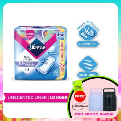 LIBRESSE - Longer & Wider Slim Liner 2 x 30's