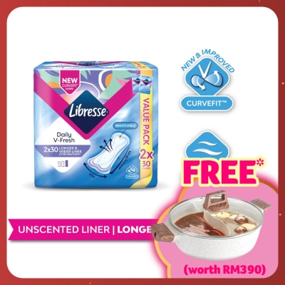 LIBRESSE Longer & Wider Slim Liner 2 x 30's