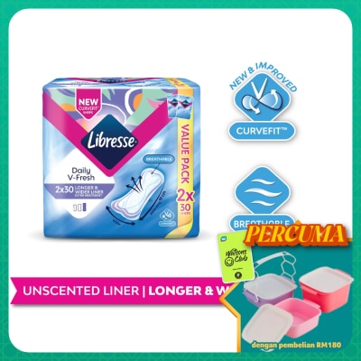 LIBRESSE - Longer & Wider Slim Liner 2 x 30's