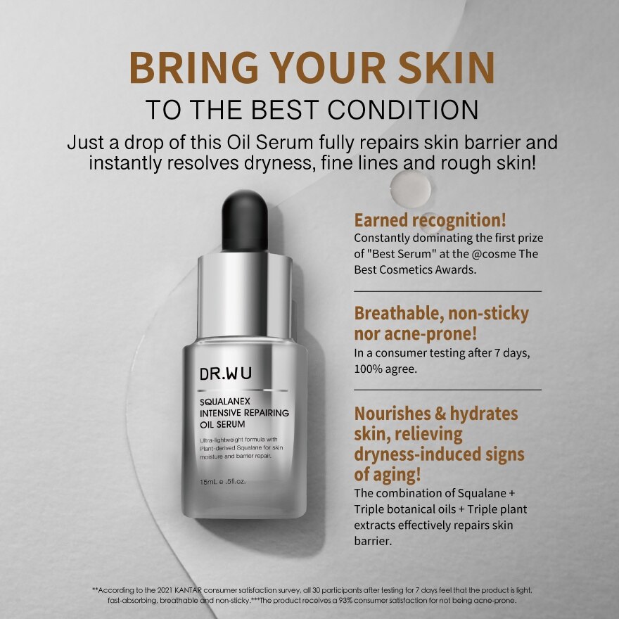DR.WU SQUALANEX INTENSIVE 15ml 2個セット 新品 DR. WU Squalanex Intensive Repairing Oil Serum (Restore
