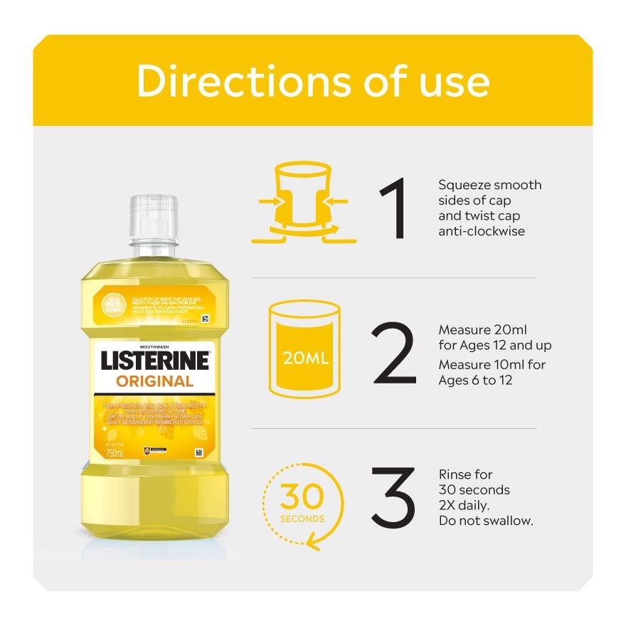 Listerine Original Mouth Rinse 750ml