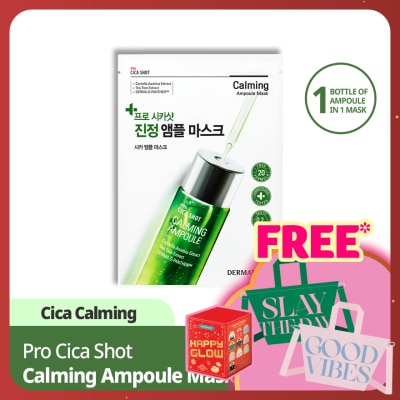 DERMATORY Pro Cica Shot Calming Ampoule Mask 1s
