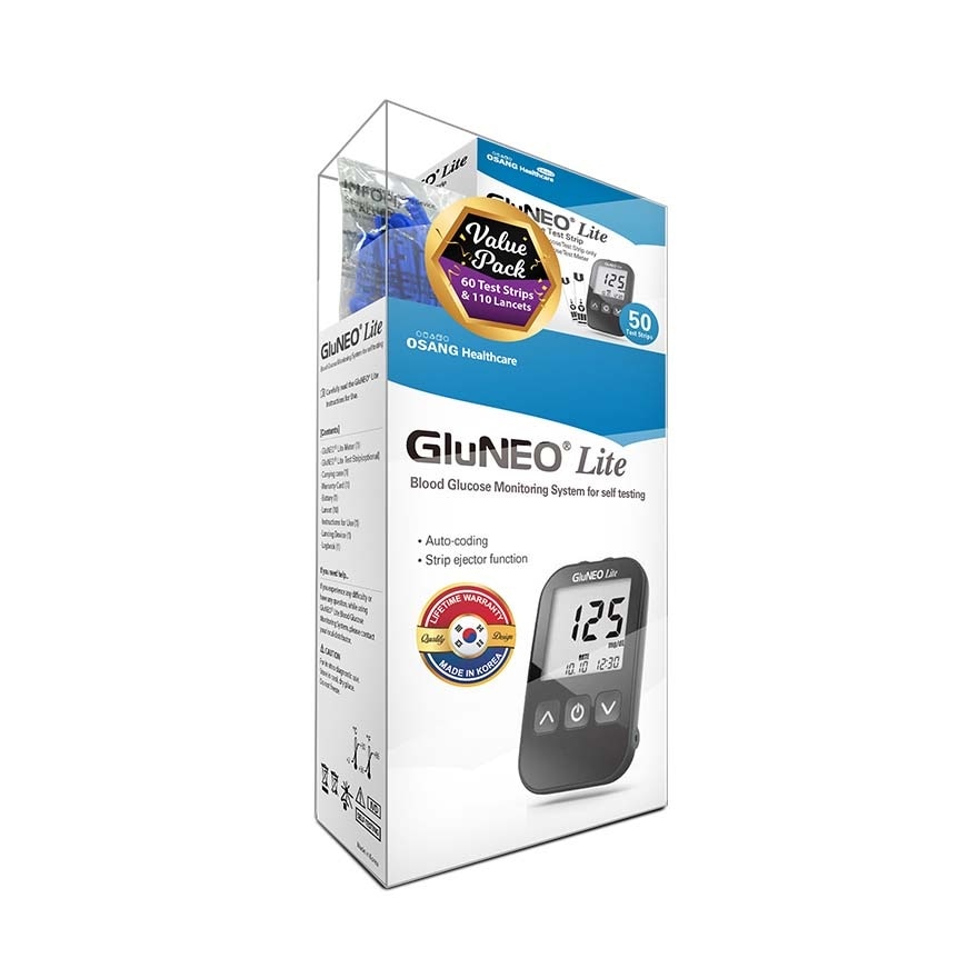 Infopia Gluneo Lite Blood Glucose Meter with Strips Value Pack 1s