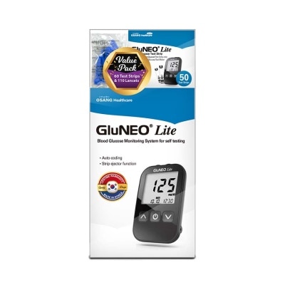 INFOPIA Infopia Gluneo Lite Blood Glucose Meter with Strips Value Pack 1s