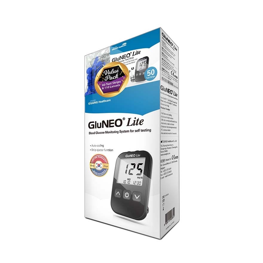 Infopia Gluneo Lite Blood Glucose Meter with Strips Value Pack 1s
