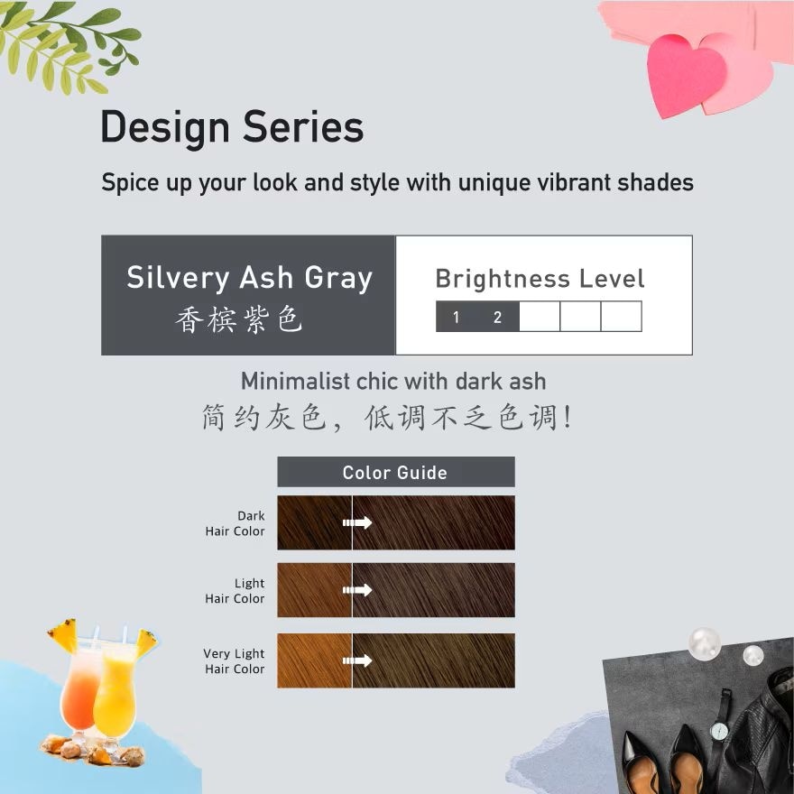 Hair Creamy Bubble Color - Silvery Ash Gray 1'S