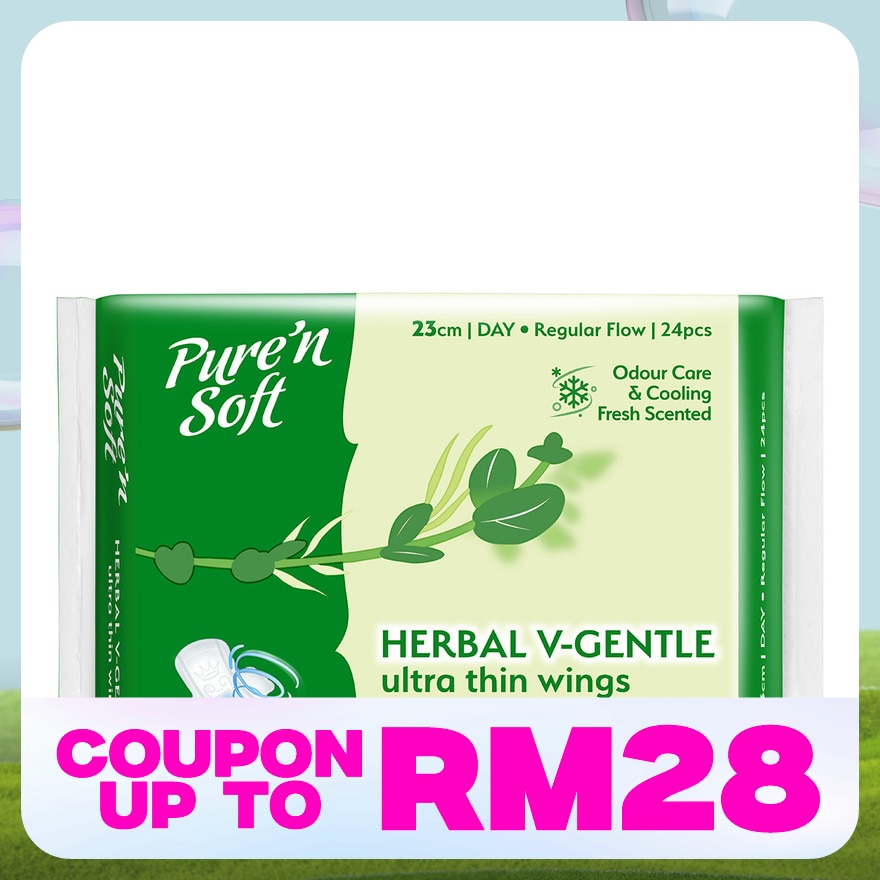 Herbal Cottony Soft Ultra Thin Wings 23cm 24s