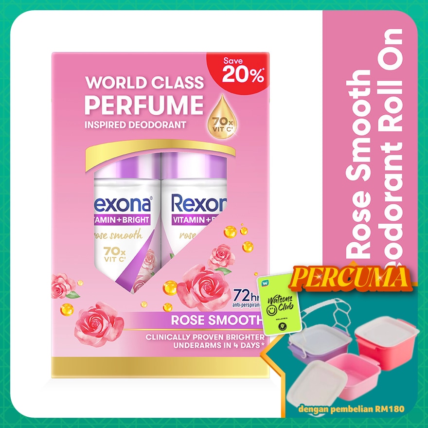 Rose Glow Doedorant Roll On 2x45ML