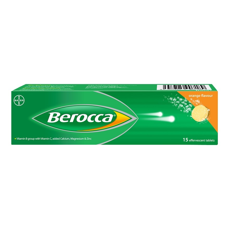 Berocca Vitamin B Effervescent Orange Tablets 15s image
