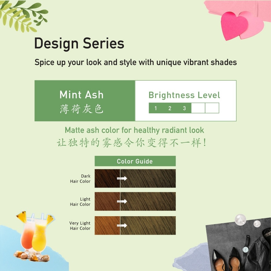 Hair Creamy Bubble Color - Mint Ash 1S