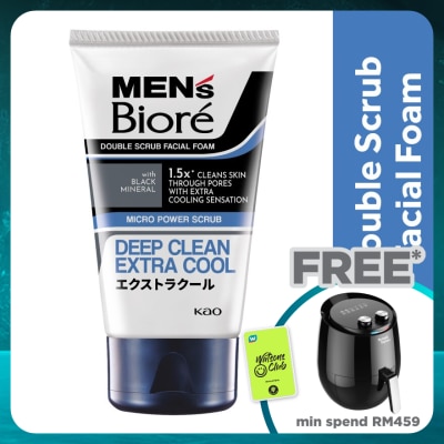 MEN'S BIORE Men'S  Double Scrub Extra Cool 100g Face Wash