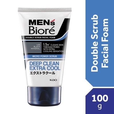 MEN'S BIORE Men'S  Double Scrub Extra Cool 100g Face Wash