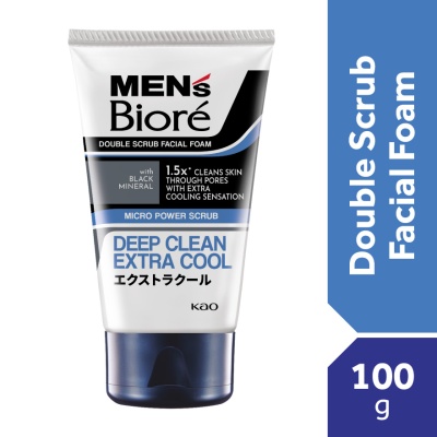 MEN'S BIORE - Men'S  Double Scrub Extra Cool 100g Face Wash image