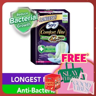 SOFY Comfort Nite Antibac Slim Wing 42.5cm 8's