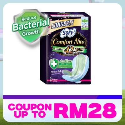 SOFY Comfort Nite Antibac Slim Wing 42.5cm 8's