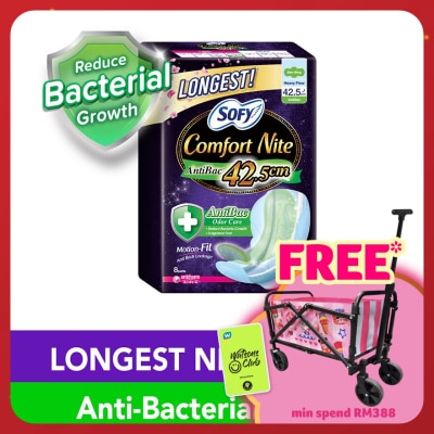 SOFY Comfort Nite Antibac Slim Wing 42.5cm 8's