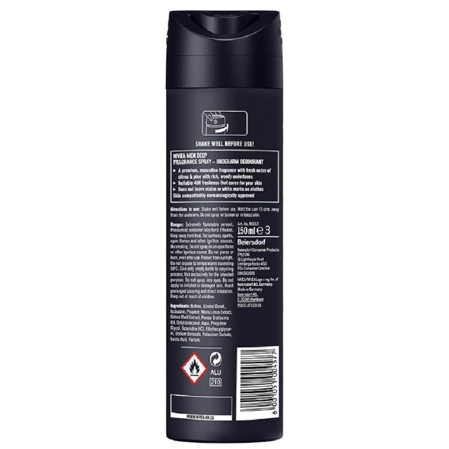 Deodorant Spray Deep Fragrance Drive 150ml