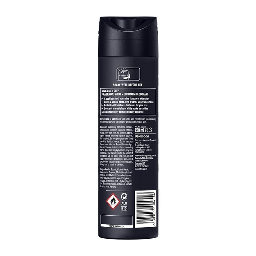 Deodorant Spray Deep Fragrance Achieve 150ml