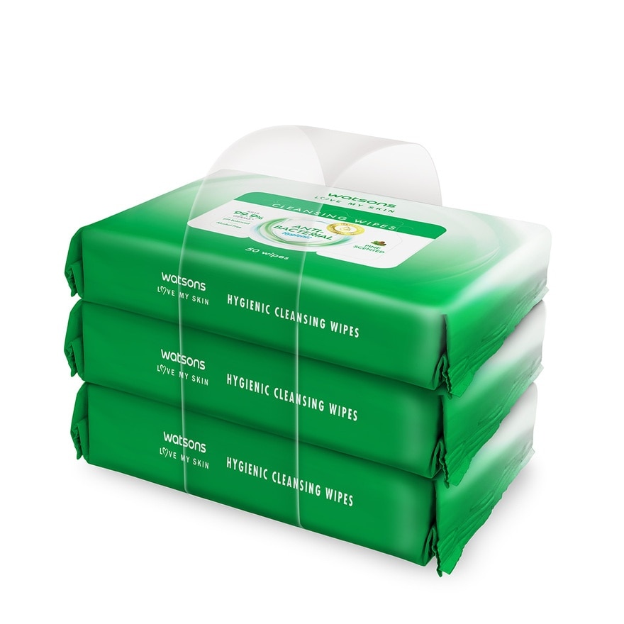 Antibacterial Cleansing Wipes 50sx3