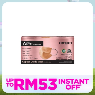 EMPRO Aerofit Copper Oxide V Series  3PLY Face Mask 50's