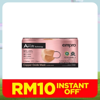 EMPRO Aerofit Copper Oxide V Series 3PLY Face Mask 50's