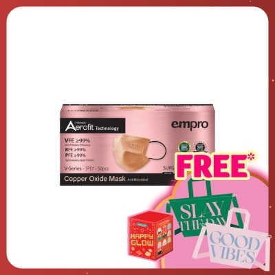 EMPRO Aerofit Copper Oxide V Series  3PLY Face Mask 50's