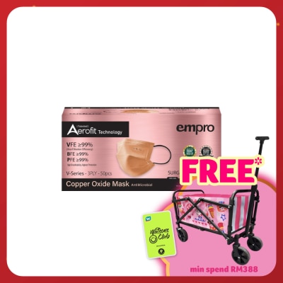 EMPRO Aerofit Copper Oxide V Series  3PLY Face Mask 50's