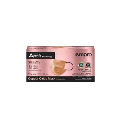 EMPRO Aerofit Copper Oxide V Series  3PLY Face Mask 50's