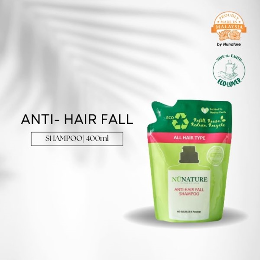 Nunature Anti-Hair Fall Eco-Refill Shampoo 400ml