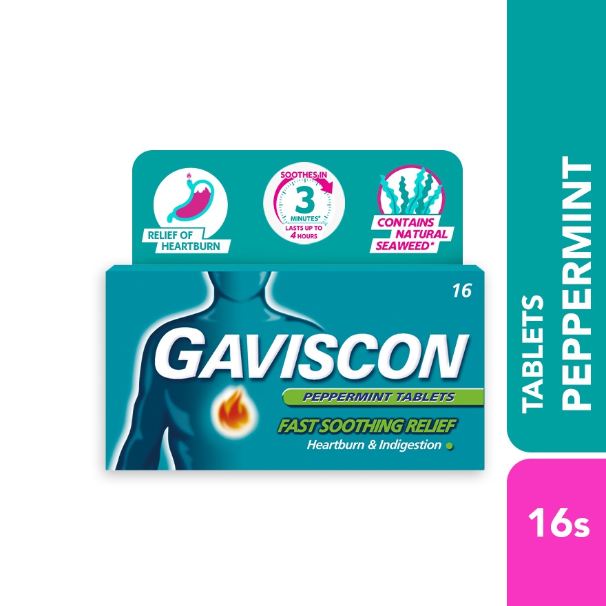 Heartburn & Indigestion Relief Peppermint Tablet 16s image