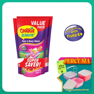 CARRIE JUNIOR - Hair & Body Wash Cheeky Cherry Refill Pack x2 500g