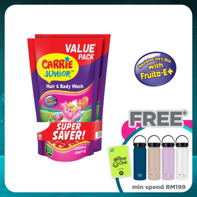 CARRIE JUNIOR Hair & Body Wash Cheeky Cherry Refill Pack x2 500g