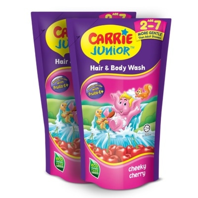 CARRIE JUNIOR Hair & Body Wash Cheeky Cherry Refill Pack x2 500g