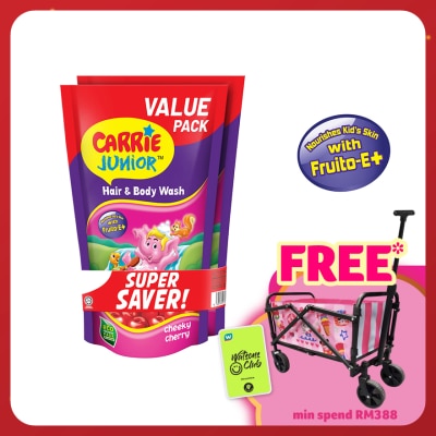 CARRIE JUNIOR Hair & Body Wash Cheeky Cherry Refill Pack x2 500g