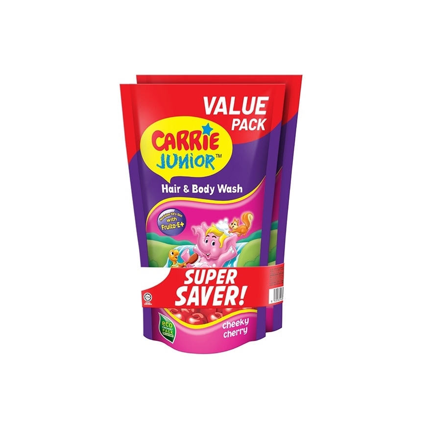 Hair & Body Wash Cheeky Cherry Refill Pack x2 500g