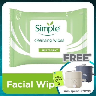 SIMPLE Kind to Skin Cleansing Facial Wipes 25's