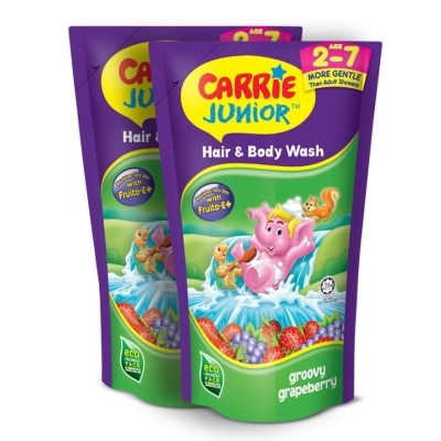 CARRIE JUNIOR Hair & Body Wash Groovy Grapeberry Refill x2 500g