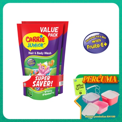 CARRIE JUNIOR - Hair & Body Wash Groovy Grapeberry Refill Pack x2 500g