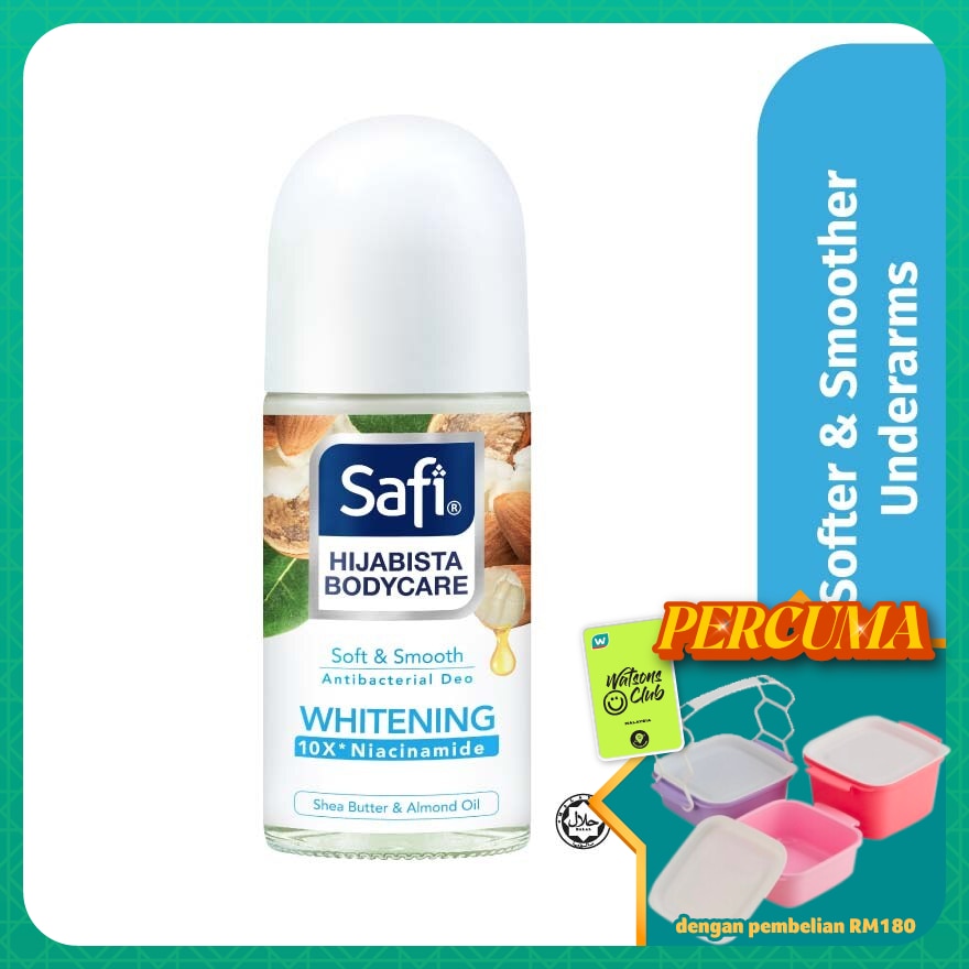 Hijabista Bodycare Antibacterial Deodorant Roll On Soft & Smooth 50 Ml