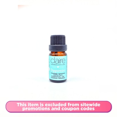 CLAIRE ORGANICS Peppermint Essential Oil 10ml