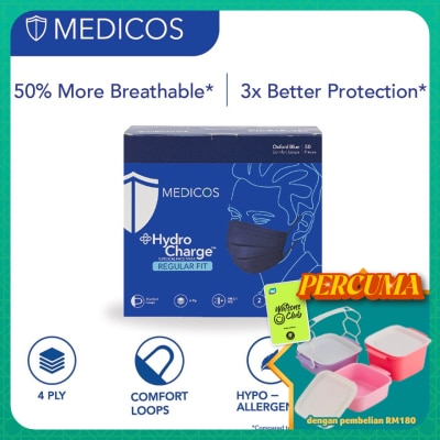 MEDICOS - 4ply Hydrocharge Regular Fit Oxford Blue 50's