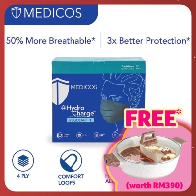 MEDICOS 4ply Hydrocharge Regular Fit Coral Green 50's