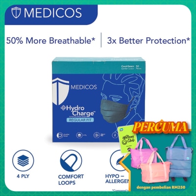 MEDICOS 4ply Hydrocharge Regular Fit Coral Green 50's