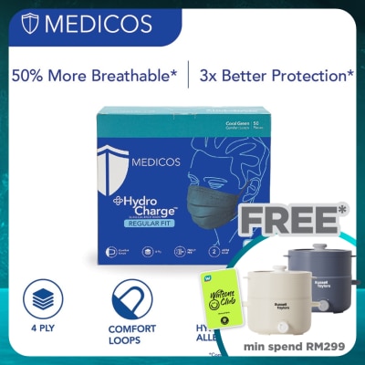 MEDICOS 4ply Hydrocharge Regular Fit Coral Green 50's