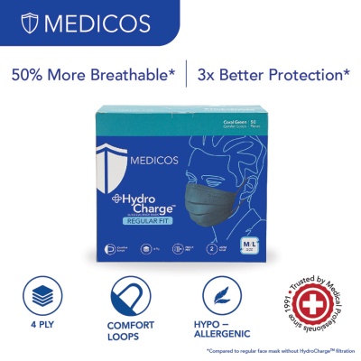 MEDICOS 4ply Hydrocharge Regular Fit Coral Green 50's image